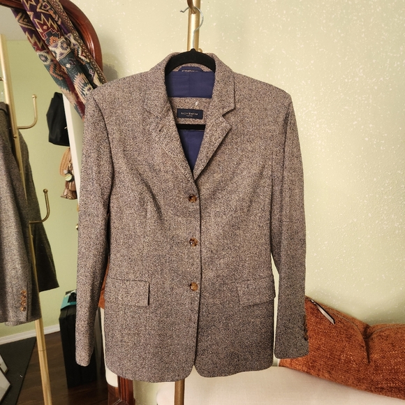 PIAZZA SEMPIONE | Textured Wool-Blend Blazer Size: IT 44 / Approx. Medium - Picture 2 of 9